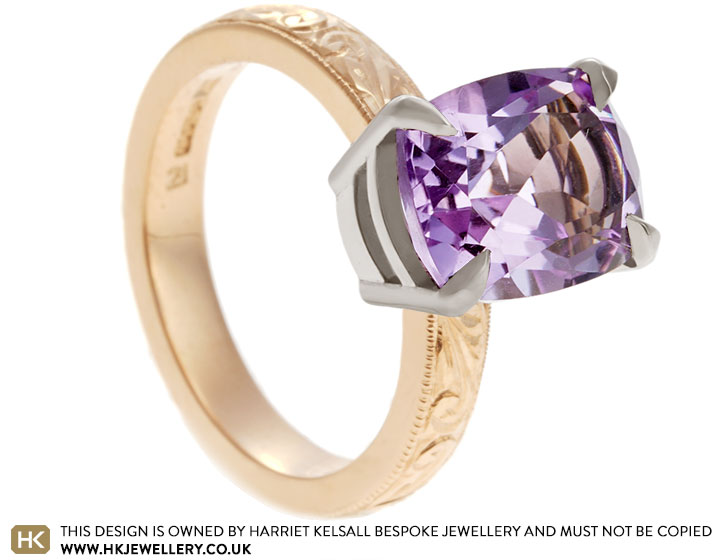 Lorraine's Amethyst Dress Ring with Fairtrade Mixed Metal