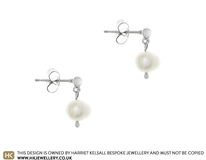 Sterling silver pearl hot sale drop earrings