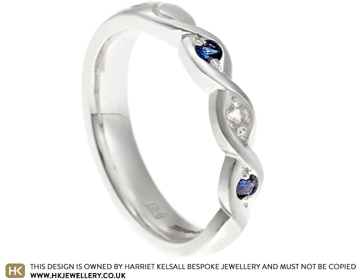 Mia's ocean inspired moonstone and sapphire engagement ring