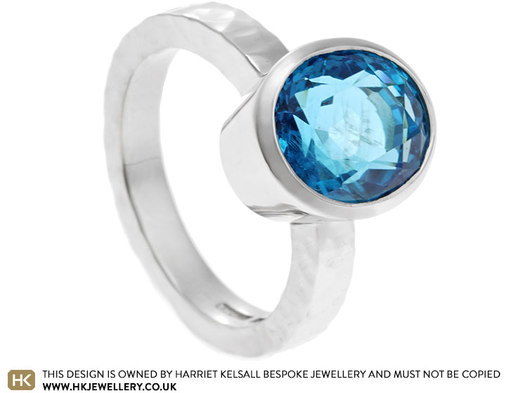 Jennifer's Platinum All Around Set Topaz Bespoke Ring