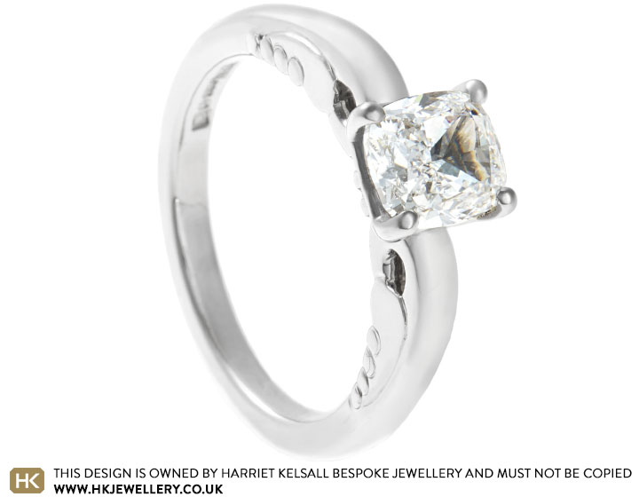 Antoinette's Palladium Art Nouveau Influenced Diamond Engagement Ring