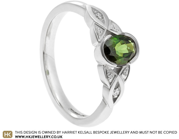 Louise's Vintage Green Tourmaline Engagement Ring