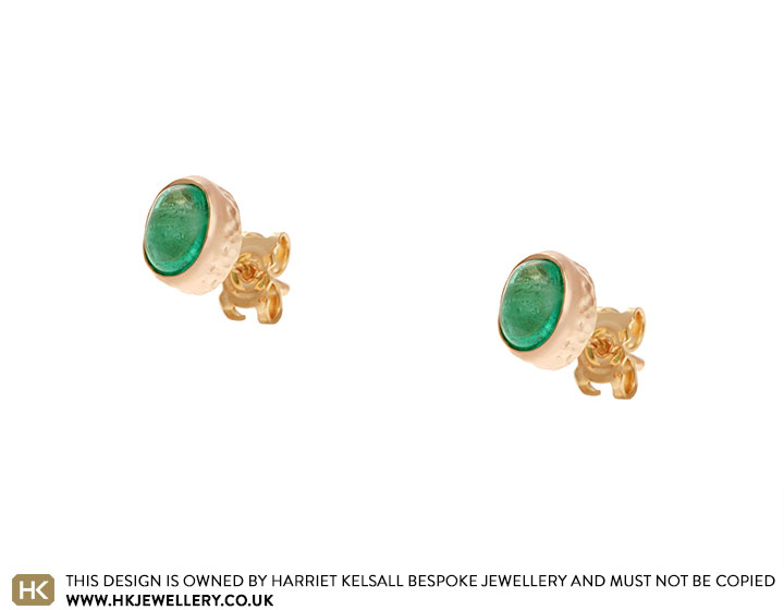 Sally's 18ct Rose Gold All Around Set Emerald Earrings