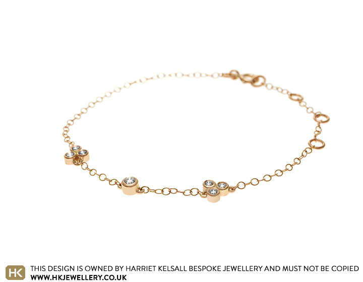 9ct Rose Gold and 0.25ct Diamond Chain Bracelet