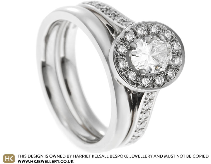 Priya's Platinum and Oval Diamond Halo Engagement Ring