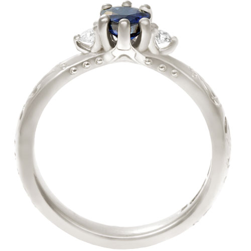 Paisley Inspired Fairtrade 9 carat white gold sapphire and diamond ...