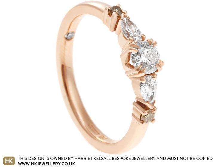 Jennifer's 9ct Rose Gold and Mixed Cut Diamond Engagement Ring