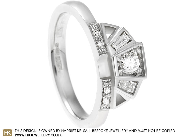 Nicola's  Platinum and Diamond Art Deco Style Eternity Ring