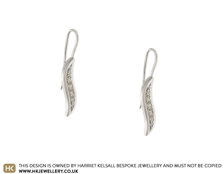 Roise's 9ct White Gold and Diamond Wave Drop Earrings