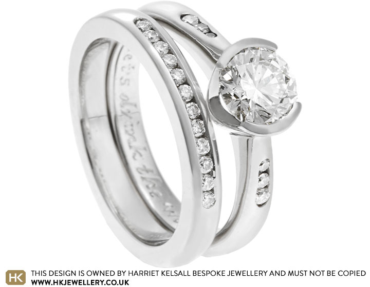 Victoria's Platinum Wedding Band with Channel Set Diamonds