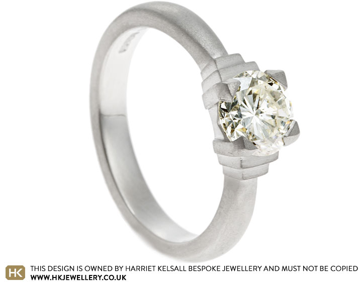 Jodie's Platinum and Diamond Art Deco Inspired Engagement Ring