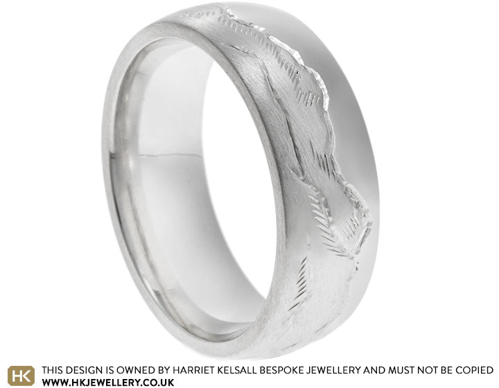 Geriant's Platinum Snowdonia Inspired Wedding Ring