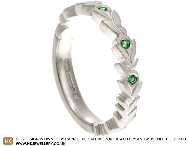 Claire's Fairtrade 9ct White Gold and Emerald Vine Eternity Ring