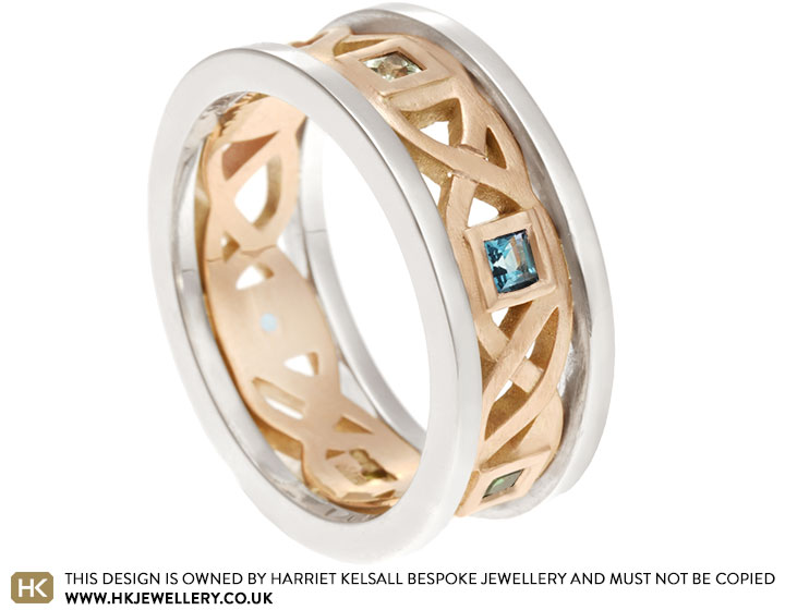 Ashley's Mixed Metal Woven Leaf Inspired Wedding Ring