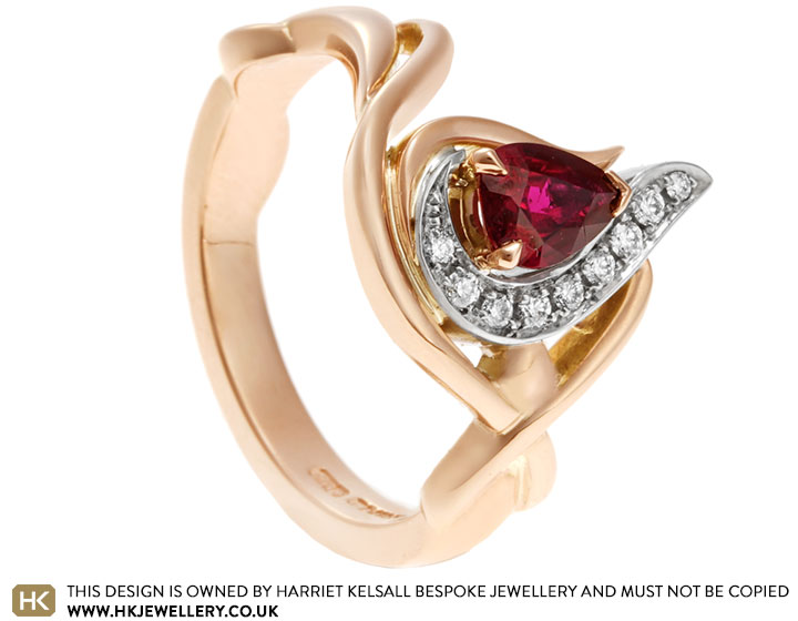 Lisa's 9ct Rose Gold and Ruby Flame Inspired Ring