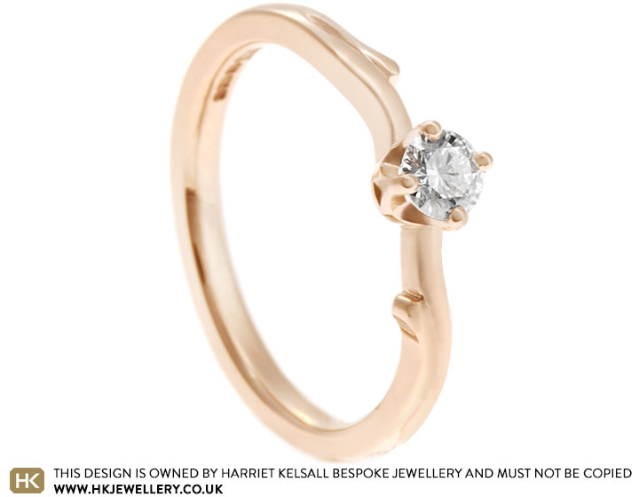 Amy's Delicate 9ct Rose Gold and Diamond Engagement Ring