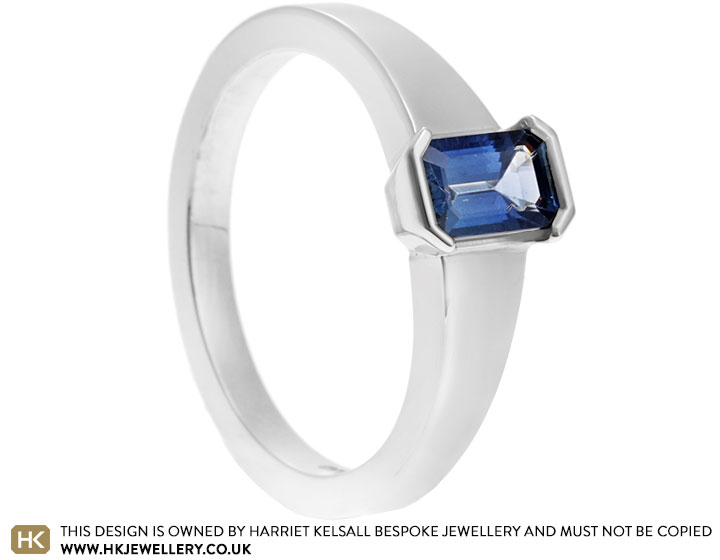 Eni's Platinum and End Only Set Sapphire Engagement Ring