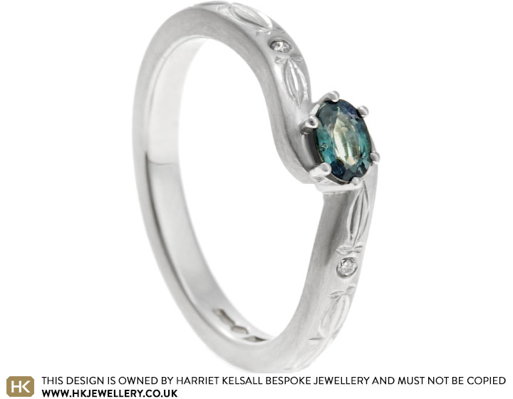 Fay's Platinum and Alexandrite Twist Engagement Ring