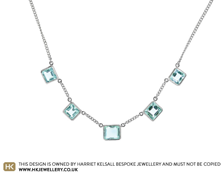 Aquamarine Charm Necklace - March Birthstone Jewellery – EDGE of EMBER