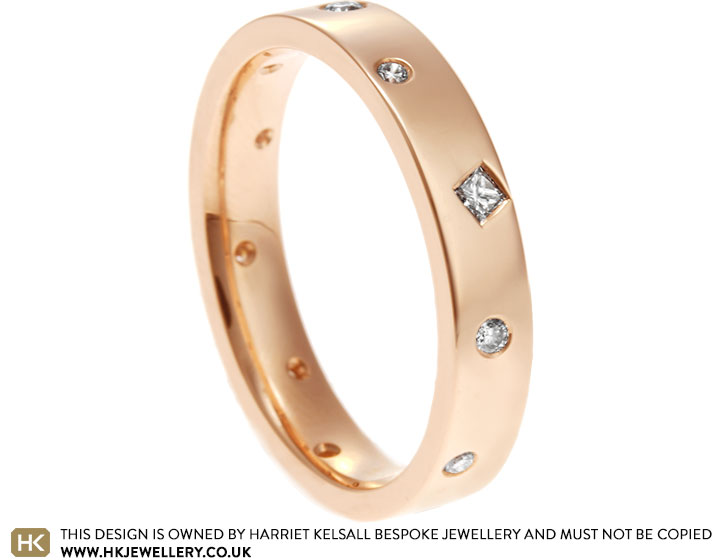 Julia's 9ct Rose Gold Diamond Scatter Eternity Ring