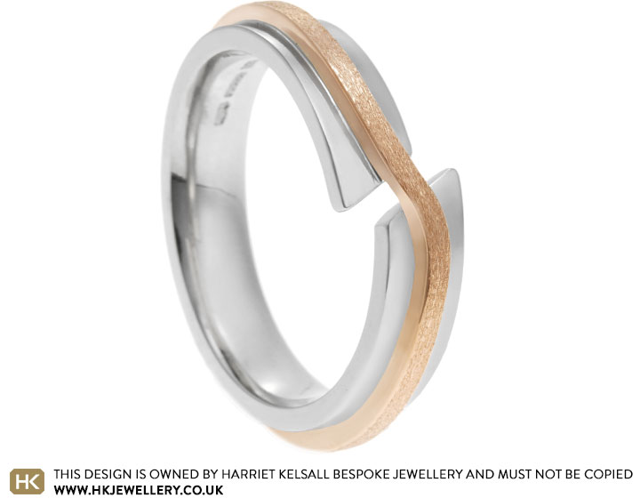 Jamie's Platinum and Rose Gold Open Wedding Band