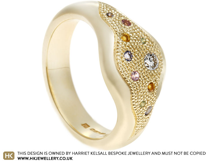 Grace's 9ct Yellow Gold Multi-Stone Signet Ring