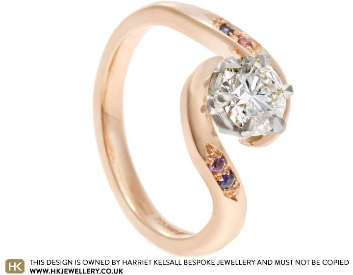 Kristina's Rose Gold Engagement Ring with Hearts and Arrows Diamond