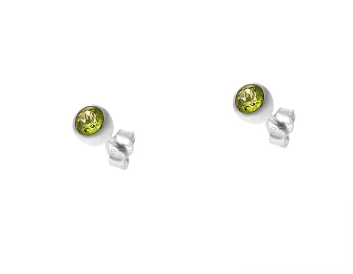 Sterling Silver and Peridot Stud Earrings