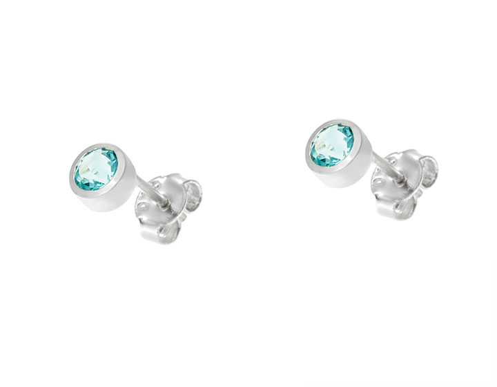 Sterling Silver and Sky Blue Topaz Stud Earrings