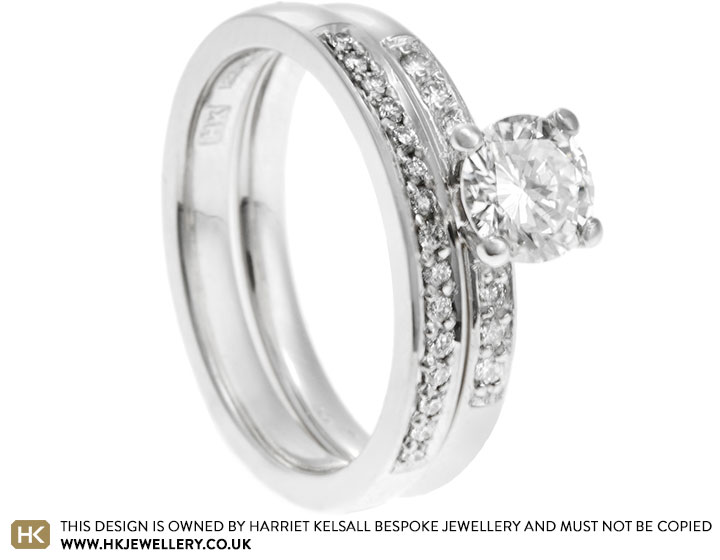 Katie's Platinum Wedding Ring with Fifteen Grain Set Diamonds