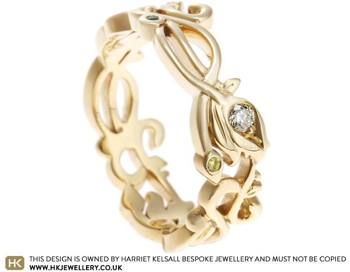 Jane's 9ct Yellow Gold Tulip Inspired Filigree Eternity Ring