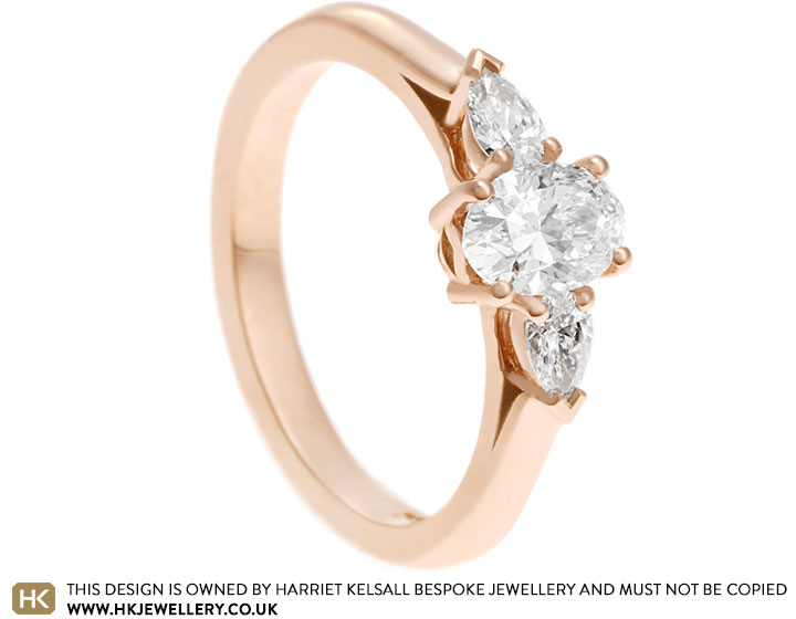 Natalie's Rose Gold Diamond Trilogy Engagement Ring