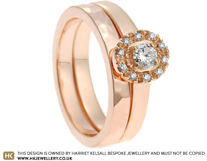 Katie's Fairtrade 9ct Rose Gold and Diamond Bridal Set