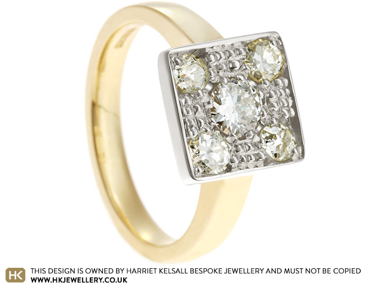 Kay's Square Mixed Metal Diamond Halo Dress Ring