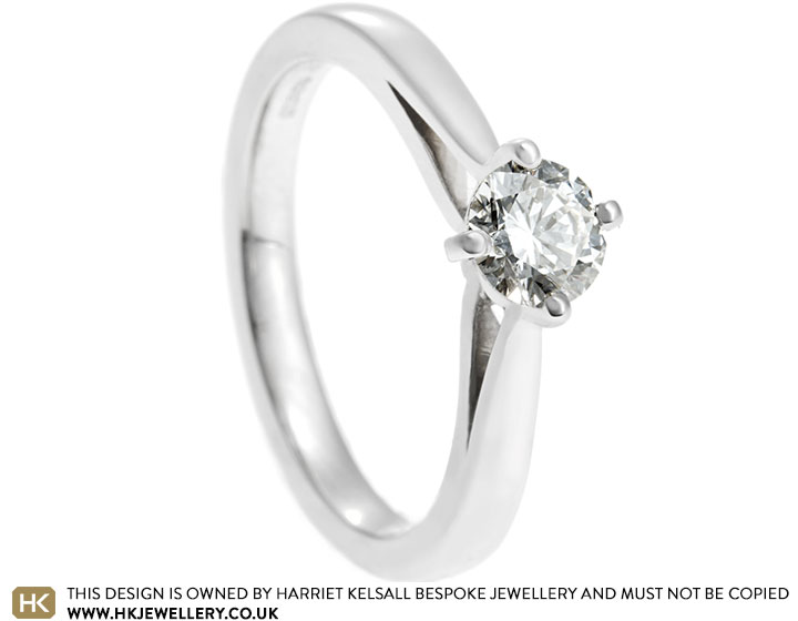 Simple Platinum and Diamond Solitaire Engagement Ring