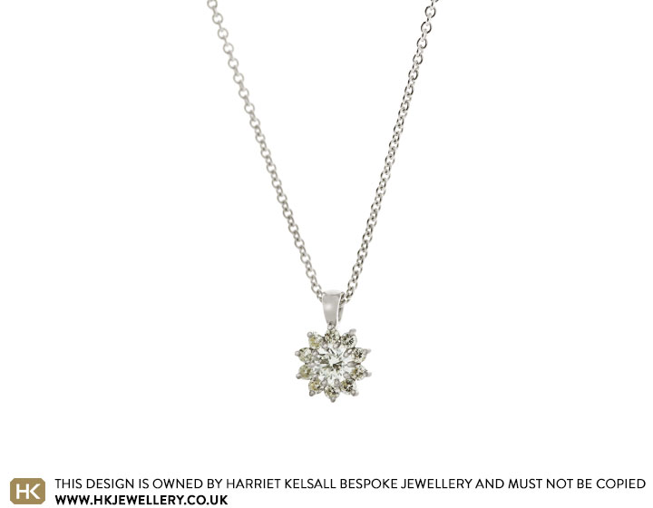 Lindsay's Fairtrade 9ct White Gold Diamond Flower Cluster Pendant