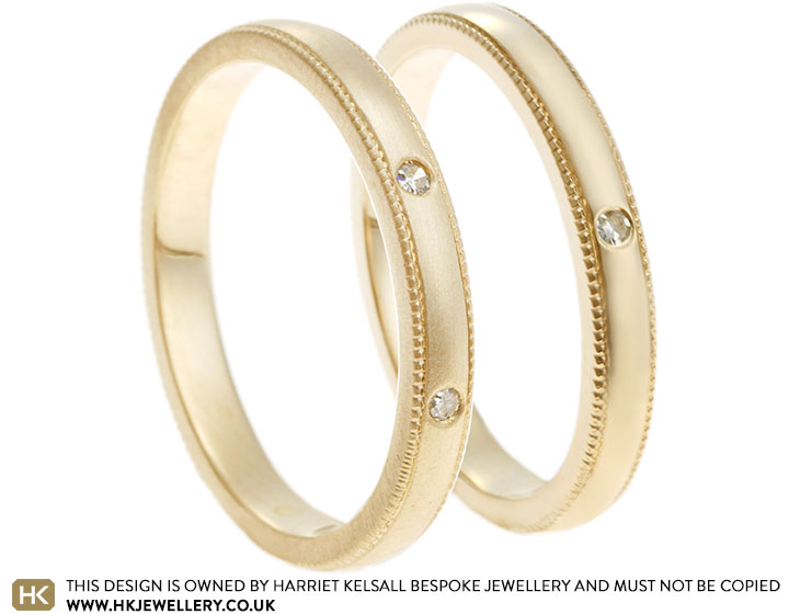 Tanaka and Danai's Matching Pair of Yellow Gold and Diamond Rings