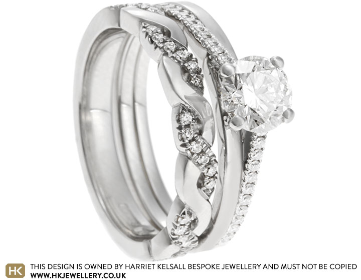 Tara's Platinum Diamond Twist Wedding Ring