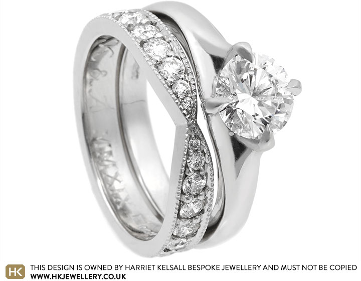 Kate's Platinum and Diamond Mobius Twist Wedding Ring