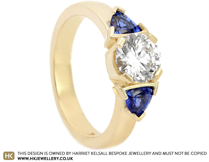 Irina's 9ct Fairtrade Yellow Gold, Diamond and Sapphire Engagement Ring