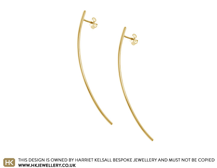 Dramatic Curve Earrings Handmade in 100% Recycled 9ct Yellow Gold