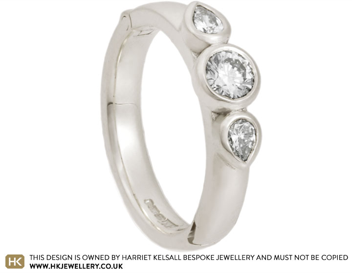 Margaret's 9 carat white gold hinged diamond ring