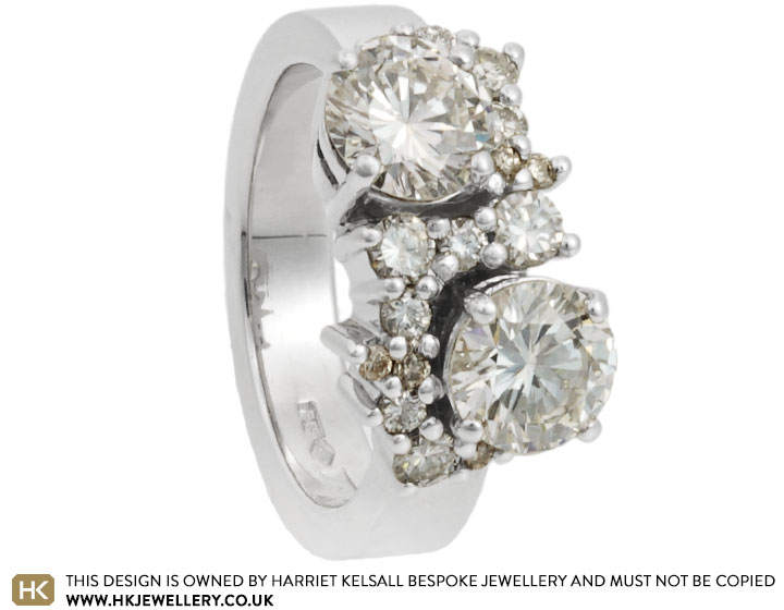 Michele's Platinum Dress Ring with a Wave of Diamonds