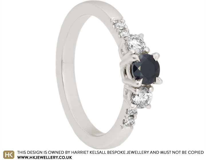 Nicki's Sapphire and Diamond Platinum Engagement Ring