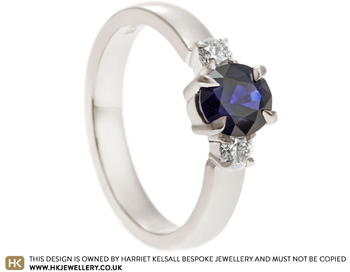 Lucy's Fairtrade 18ct White Gold and Thai Sapphire Engagement Ring