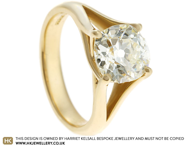 Hilary's 18ct Yellow Gold Cushion Cut Diamond Engagement Ring Redesign