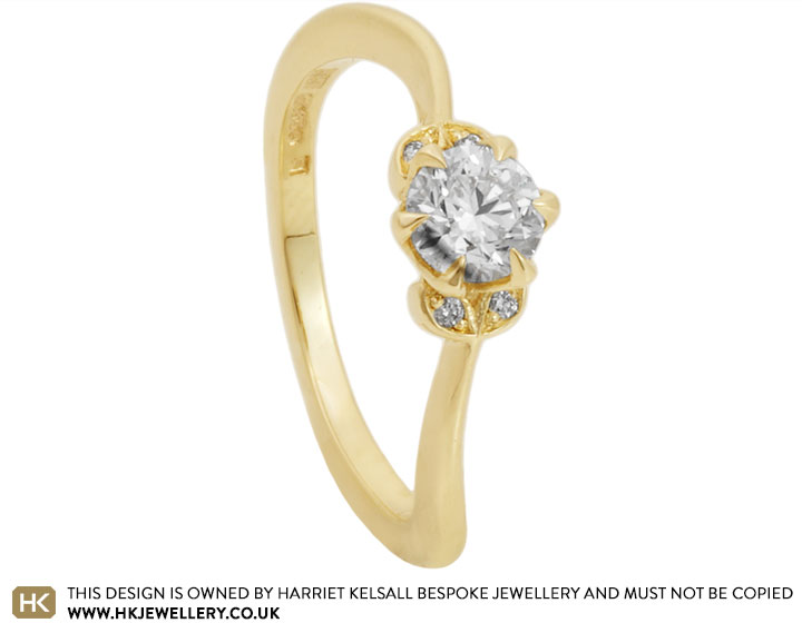 Natalie's Fairtrade 9ct Yellow Gold Delicate Diamond Engagement Ring