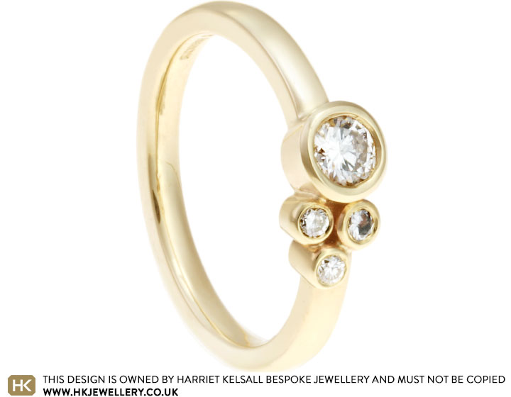 Julia's 9ct Yellow Gold Asymmetric Diamond Cluster Dress Ring