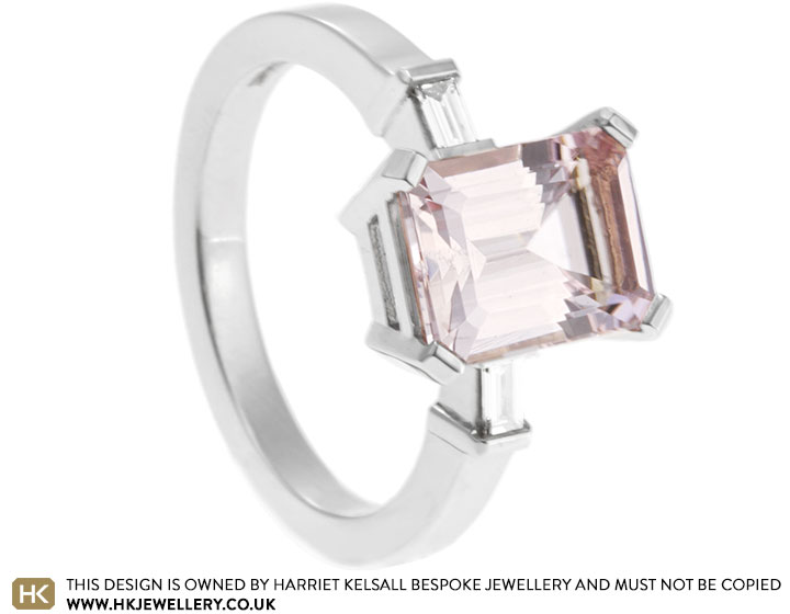 Kamila's Platinum Morganite and Diamond Engagement Ring