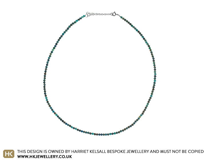 Chrysocolla Beaded Single Strand Necklace